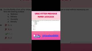 ISRO URSC FITTER PREVIOUS YEAR PAPER #isro #iti #fitter @itionline9954