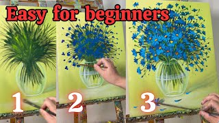 Flower Painting for Beginners / Step by step for beginners