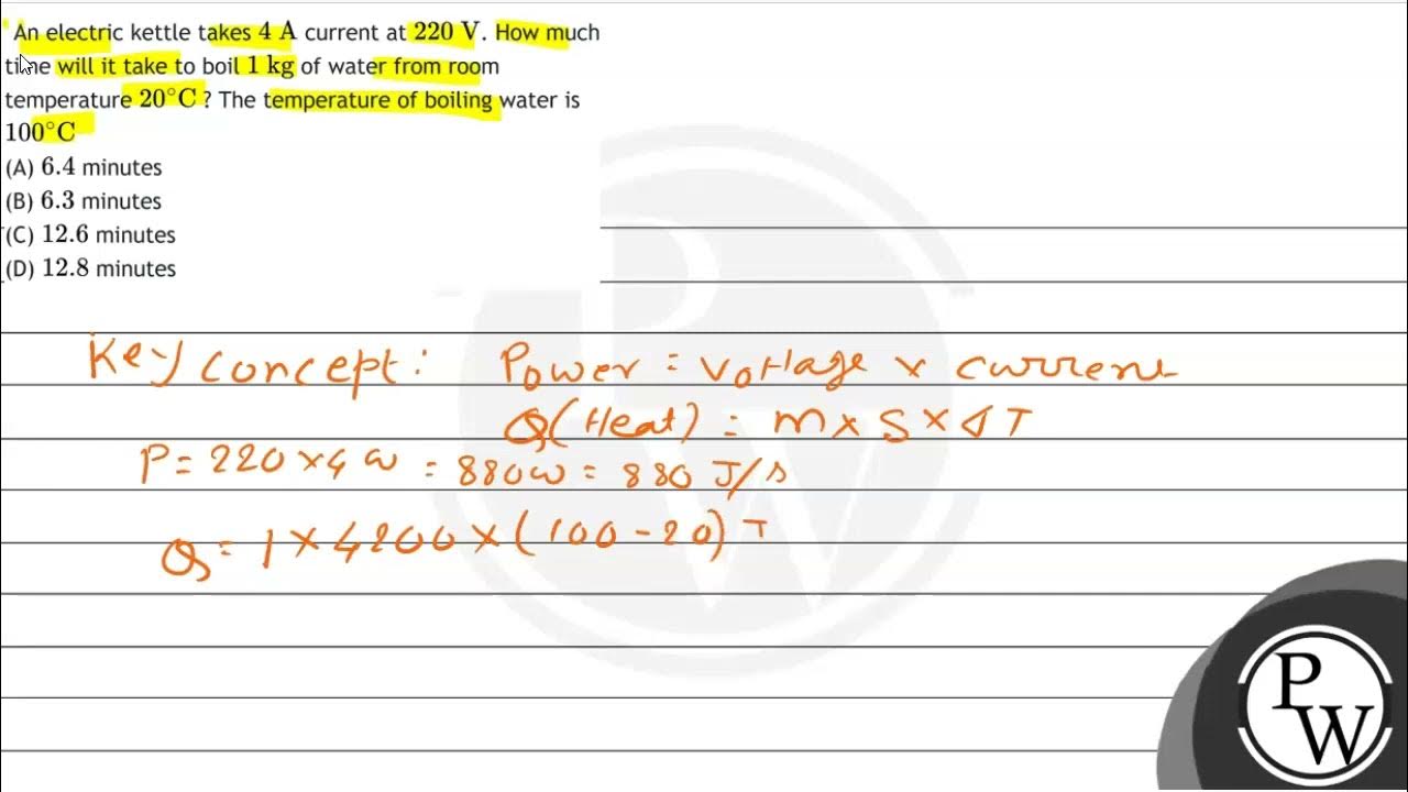 An electric kettle takes \( 4 \mathrm{A} \) current at \( 220 \mathrm