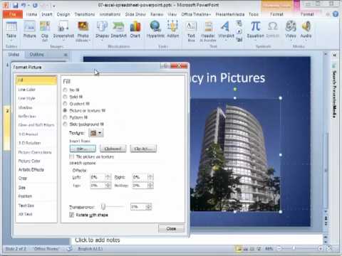 How to Add Transparency to a Picture in PowerPoint 2010 - YouTube