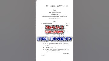math ge 2 utkal university question paper l#utkaluniversity