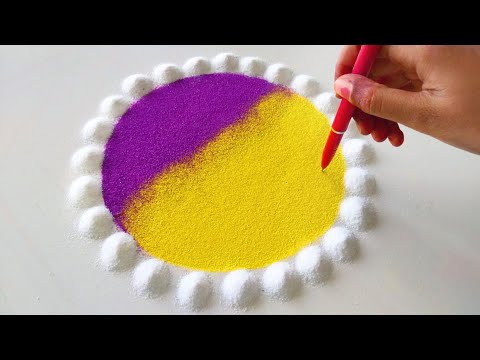Beautiful Easy Rangoli With Pen For Diwali Festival | Diwali Rangoli | Simple Designer Rangoli 2021