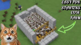 Minecraft Starter Cow Farm 🐄 | Easy &amp; Compact Early Game Design