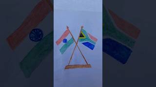 India vs south africa flag Drawing India vs south africa flag Drawing drawing flag cricket