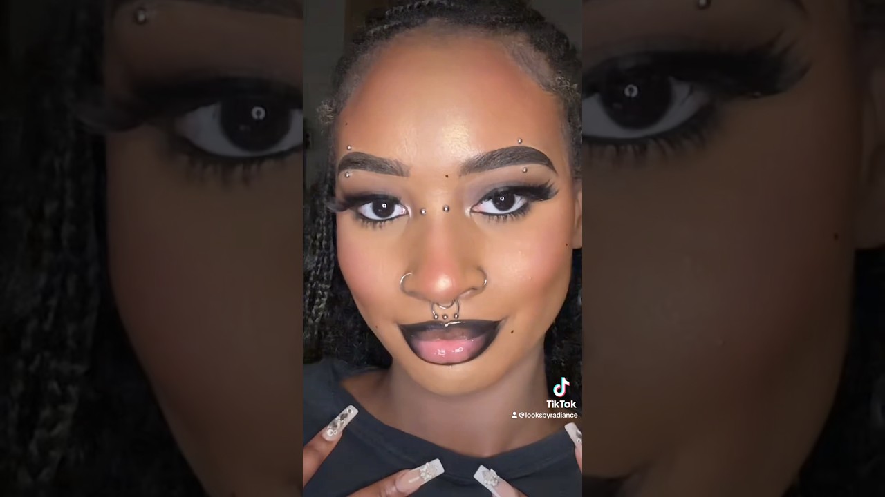 Black girl alternative grunge makeup tutorial 🖤🕷️