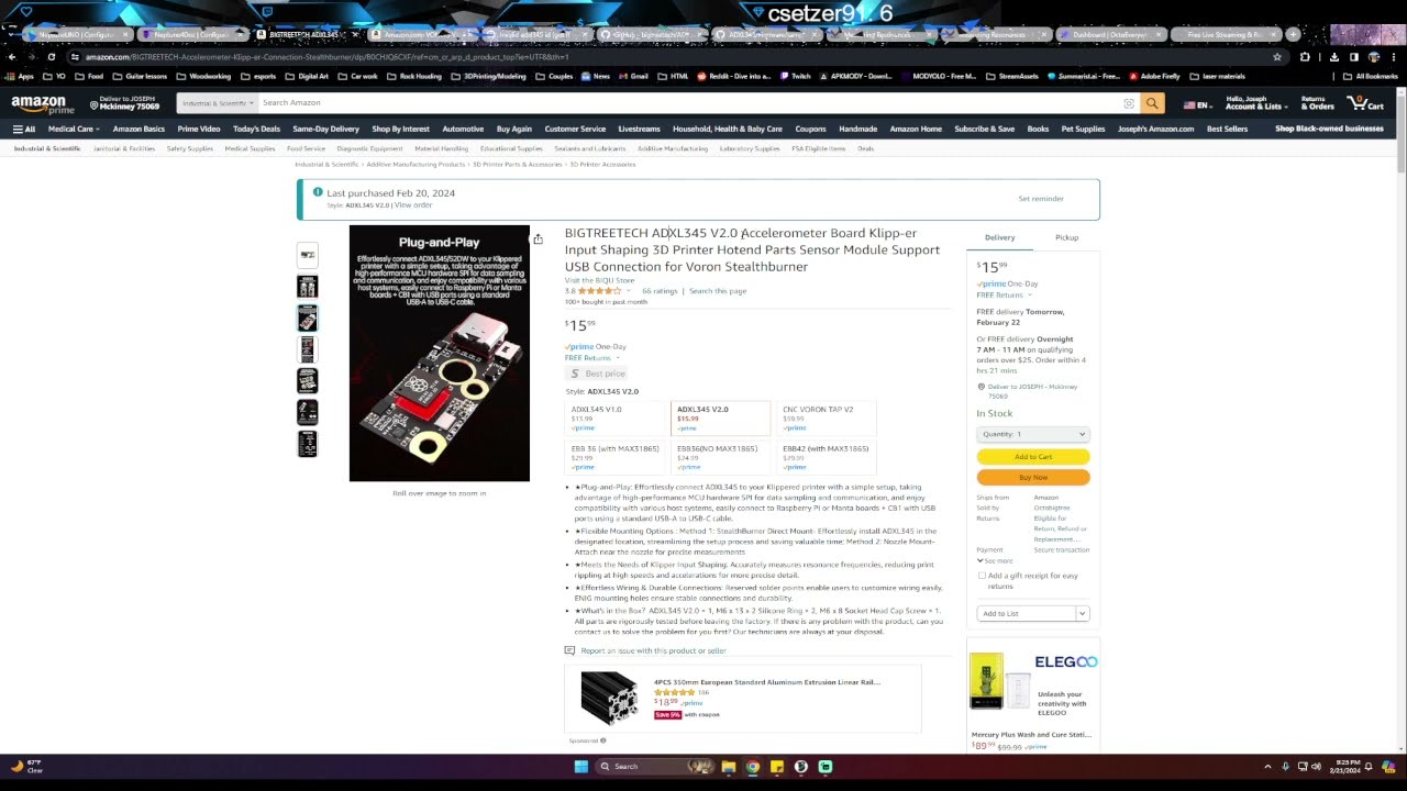 BigTreeTechADXL345 V2.0 (USB-C) on Neptune 4/Pro and a comparative