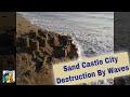 Sand Castle Destruction by Wave small City,  Slow Motion Destruction, Sandcastle Mania