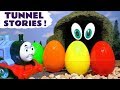 Thomas and Friends Tunnel Stories exploring colors with Kinder Surprise Eggs and Nursery Rhymes TT4U