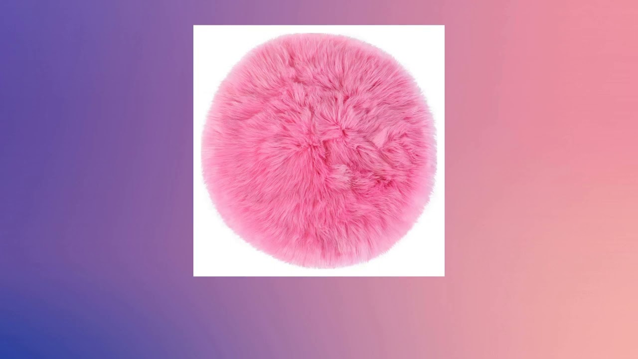 Faux Fur Sheepskin Plush Area Rug Rose Red 3x3 Feet Round