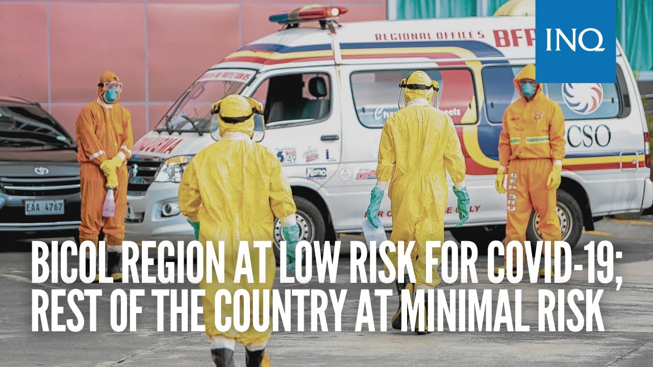 Bicol Region at low risk for COVID-19; rest of the country at minimal risk