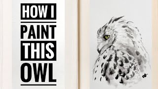 How I paint this OWL watercolor painting YouTube