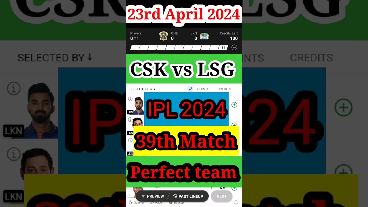 CSK vs LSG dream11 | LSG vs CSK dream11 prediction | Chennai Super Kings vs Lucknow Super Giants