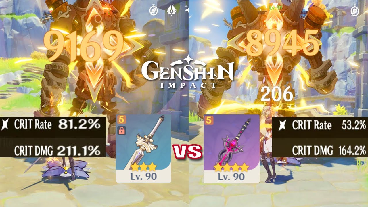 Genshin Impact - Albedo C2 - Harbinger of Dawn R5 vs Festering Desire R5 Damage Test