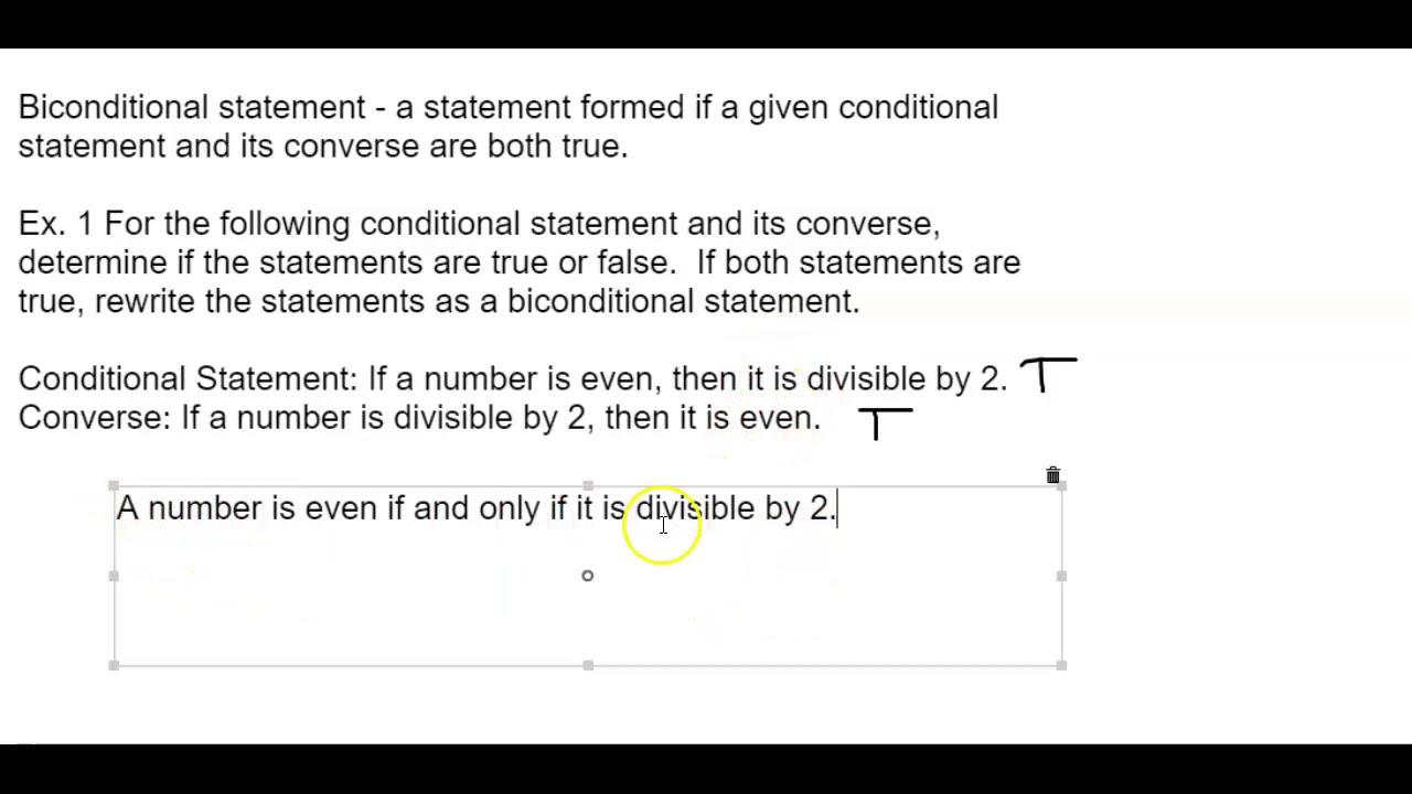 Biconditional Statements - YouTube