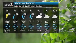 Rain tapers off later today