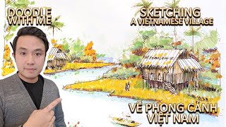 Doodle with Me | Vietnamese Landscape | Vẽ Phong Cảnh Việt Nam