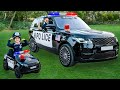 Five Kids are playing with a real police car   more Children