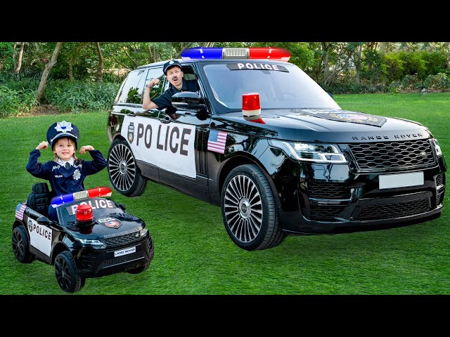 Five Kids are playing with a real police car + more Children's Songs and Videos class=