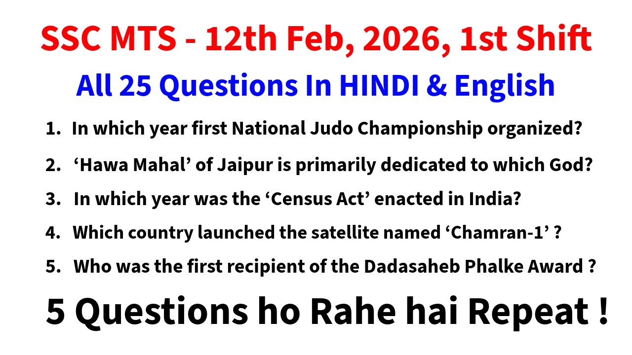 SSC MTS 2026 today review | SSC MTS 1st Shift Analysis 12th February 2026 | ssc mts today review GK