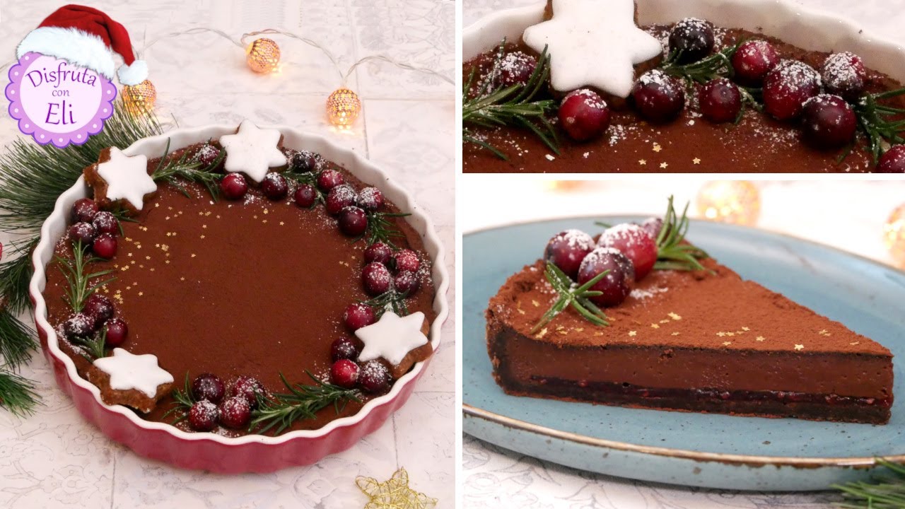 Tarta de chocolate rellena de frambuesa / Tarta para navidad /Pastel de Chocolate