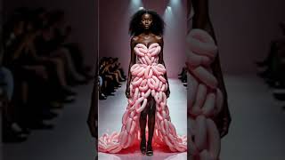 OMG Black Model in Balloons| THE BALLOON POPS IN LAST #funnyfashion #runway #comedy #shorts #foryou