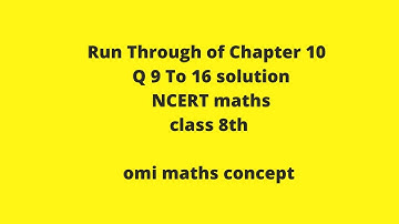 Run Through of chapter 10   Question 9 TO 16 Class 8th #ICSE_CBSE