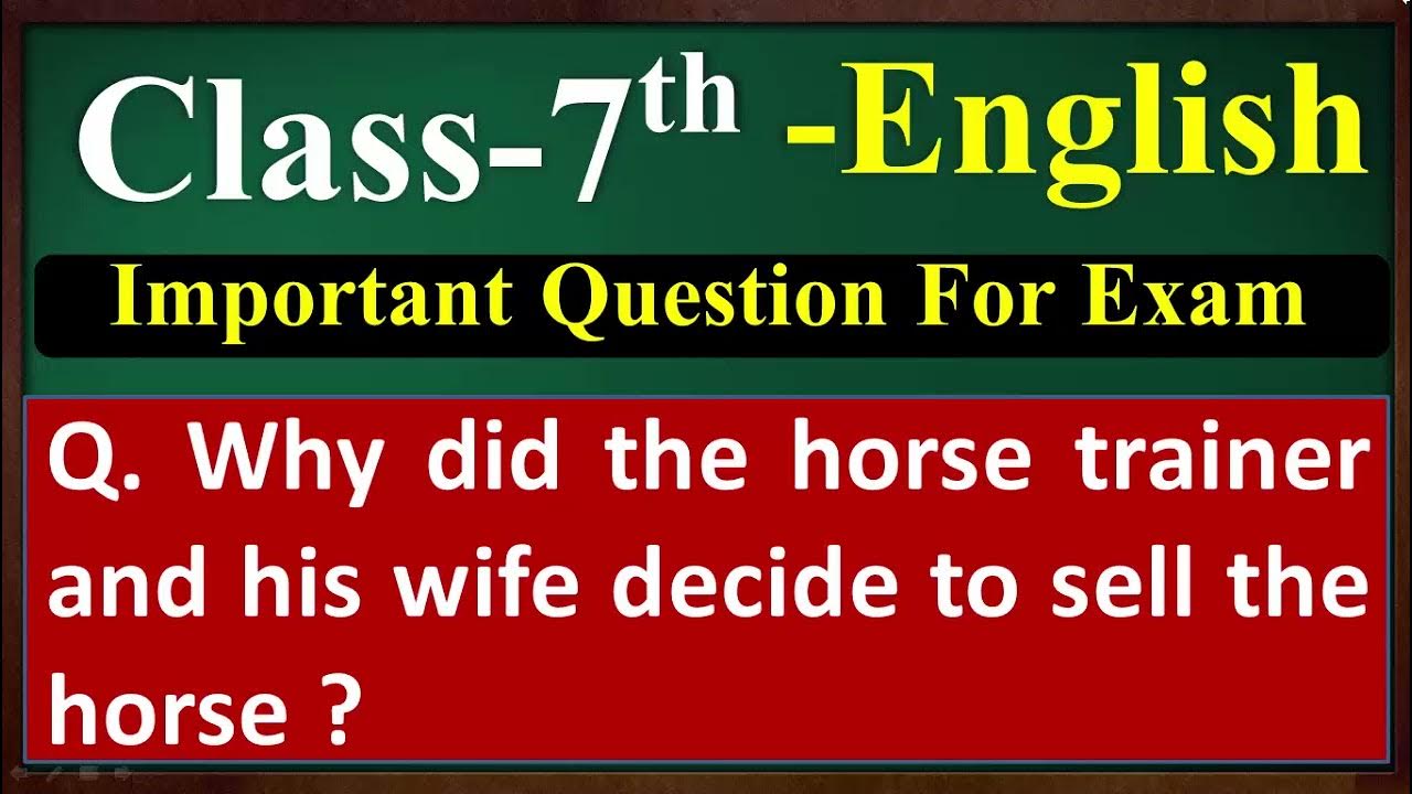 Why did the horse trainer and his wife decide to sell the horse class
