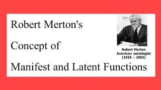 MANIFEST & LATENT FUNCTION
