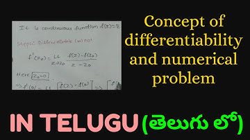 Concept of differentiability and numerical problem |IN TELUGU|-05 LECTURE-COMPLEX VARIABLES/M4/