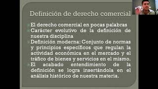 Clase 1 - Definición e Historia del Derecho comercial