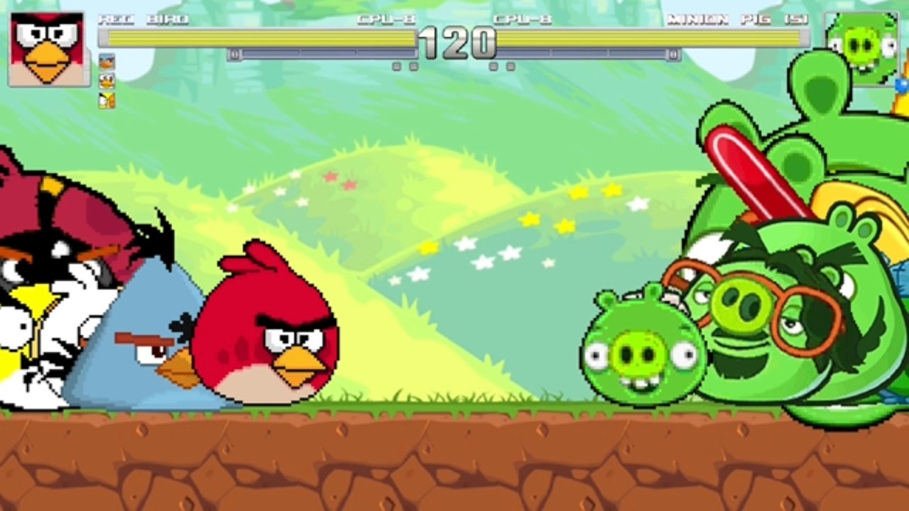 Team Birds vs. Team Pigs 8v8 Absolute War (Angry Birds) | M.U.G.E.N