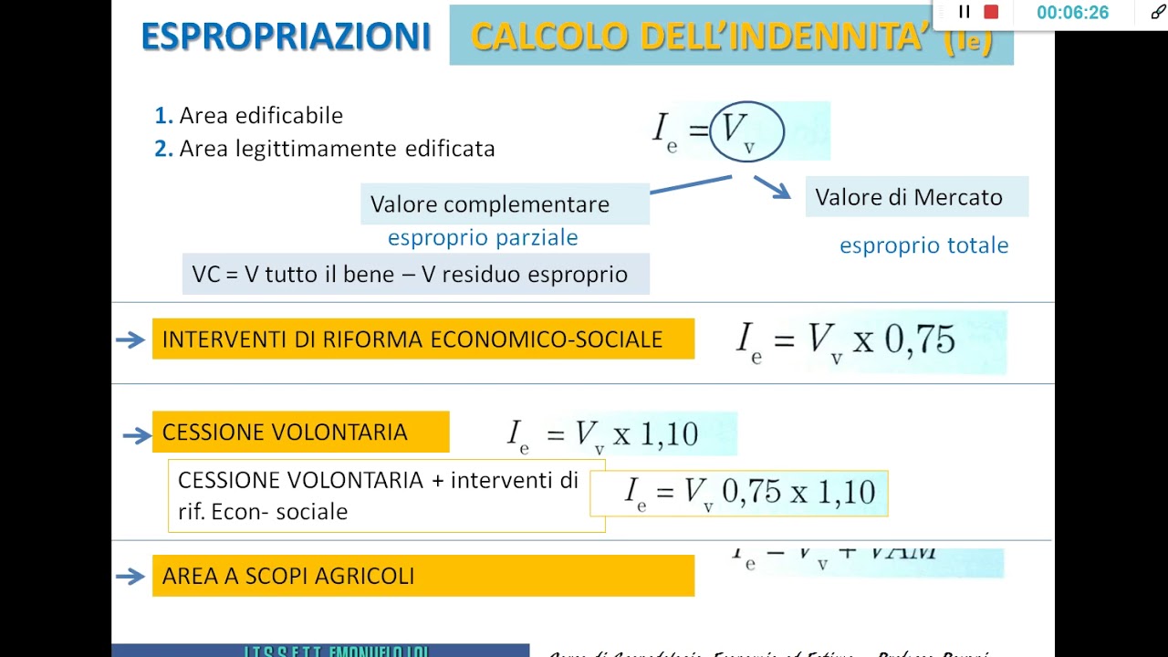 Esproprio 2 - indennità parte 1di2