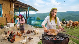 Download lagu IRAN village life| Cooking leg of lamb and bread in barrel