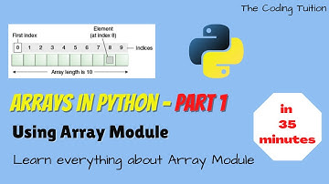 Arrays in Python | Array Module | Part 1 | Python Tutorials for Beginners |