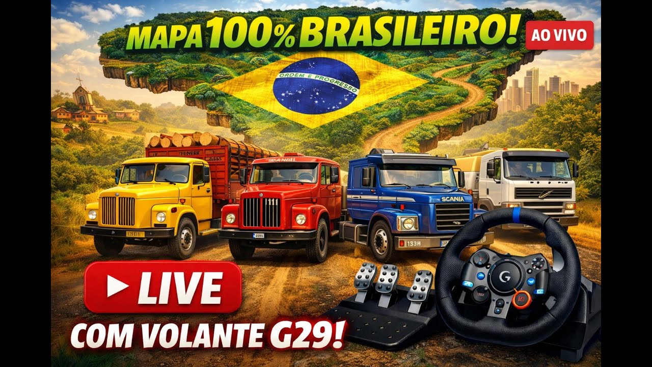 MAPA 100% BRASILEIRO 🇧🇷🚛 | Caminhões ANTIGOS e NOVOS | LIVE NO G29