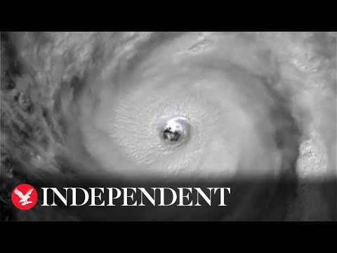 Lightning flashes across Gulf of Mexico in satellite footage of Hurricane Ian