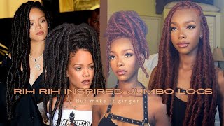 HOW TO DO RIHANNA INSPIRED JUMBO FAUX LOCS *super easy* | Ginger| TUTORIAL| Save ya coins and edges