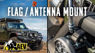 Jeep Wrangler & Gladiator Sand Flag / Antenna Mount (Easy Install)