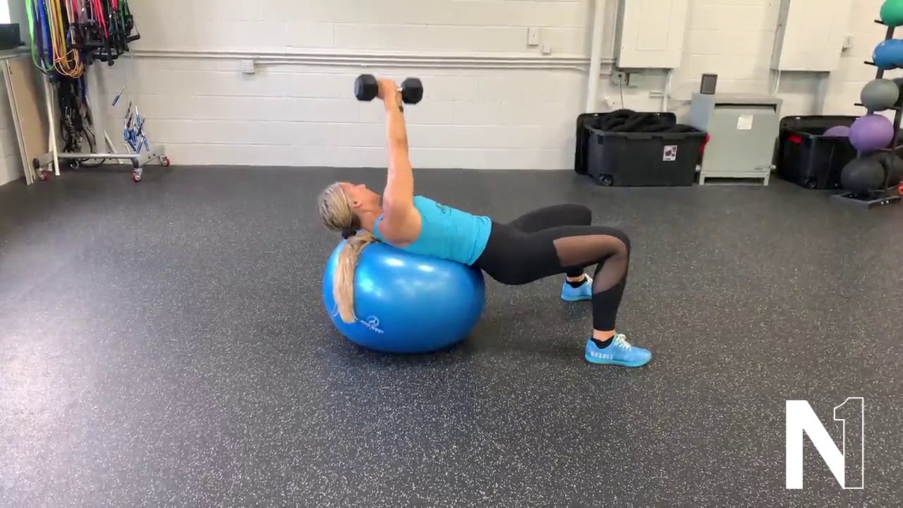 Stability Ball DB Rotation - YouTube