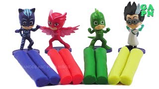 Juguetes PJ Masks | Como Hacer PJ Mask con moldes de galletas y Play Doh | Colores Para Bebes