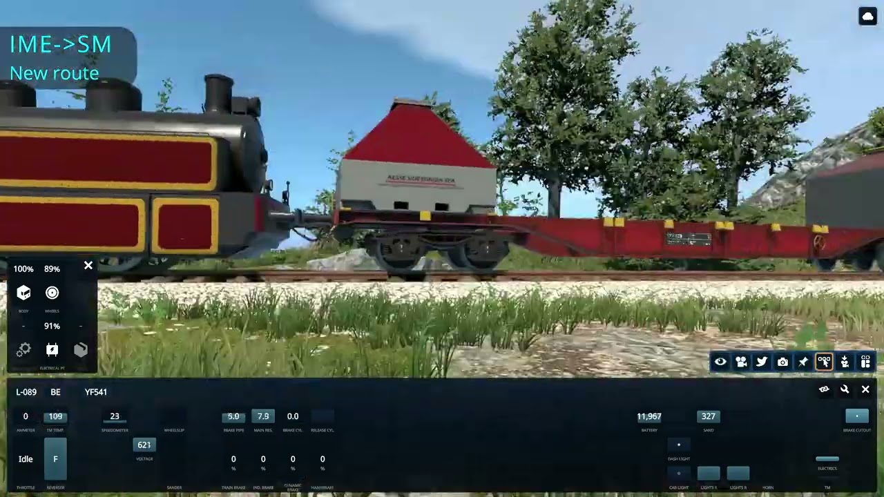 Battery locomotive regenerative braking demonstration attempt in a game