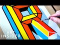 Lettering artist paints satisfying 3d letters