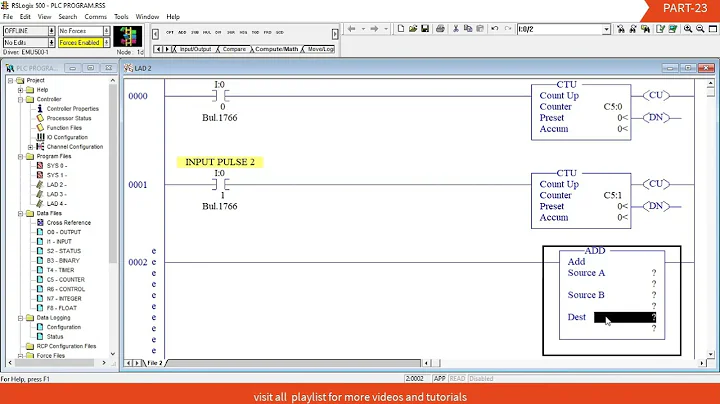 #PART23 ADDITION ADD Compute Math in RSLogix 500 Software  #ALLENBRADLEY #PLC