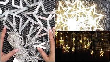 Quace 12 Stars 138 LED Curtain String Light Unboxing, Installation & Review.