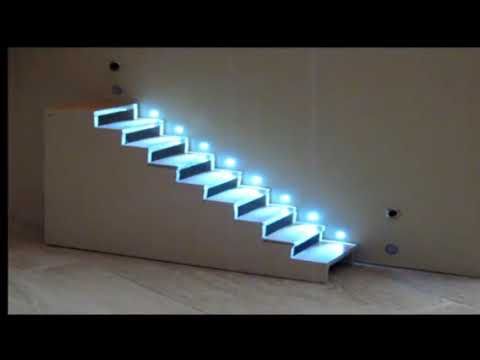 Video: Lampu Untuk Tangga (74 Foto): Pilihan Untuk Menerangi Tangga Di Rumah Persendirian, Lampu LED Dengan Sensor Gerakan