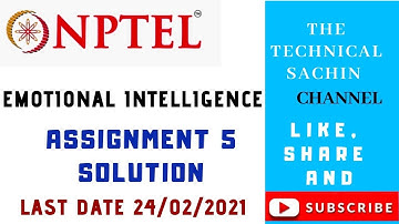 NPTEL Emotional Intelligence || Assignment-5||Solution||Week-5||Online Course-2021||
