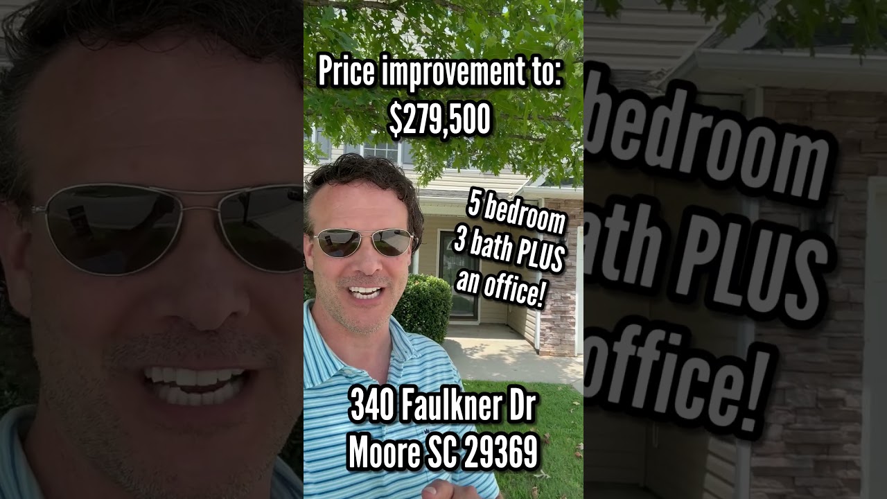 Cheapest 5 bedroom 3 bath home for sale in Spartanburg! 100% financing available. New price $279,500