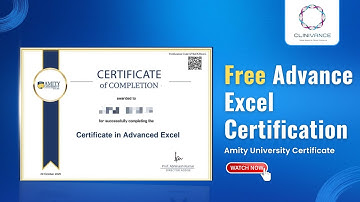 How to Get Certified in Advanced Excel | Free Course by Amity University | Clinivance Labs 