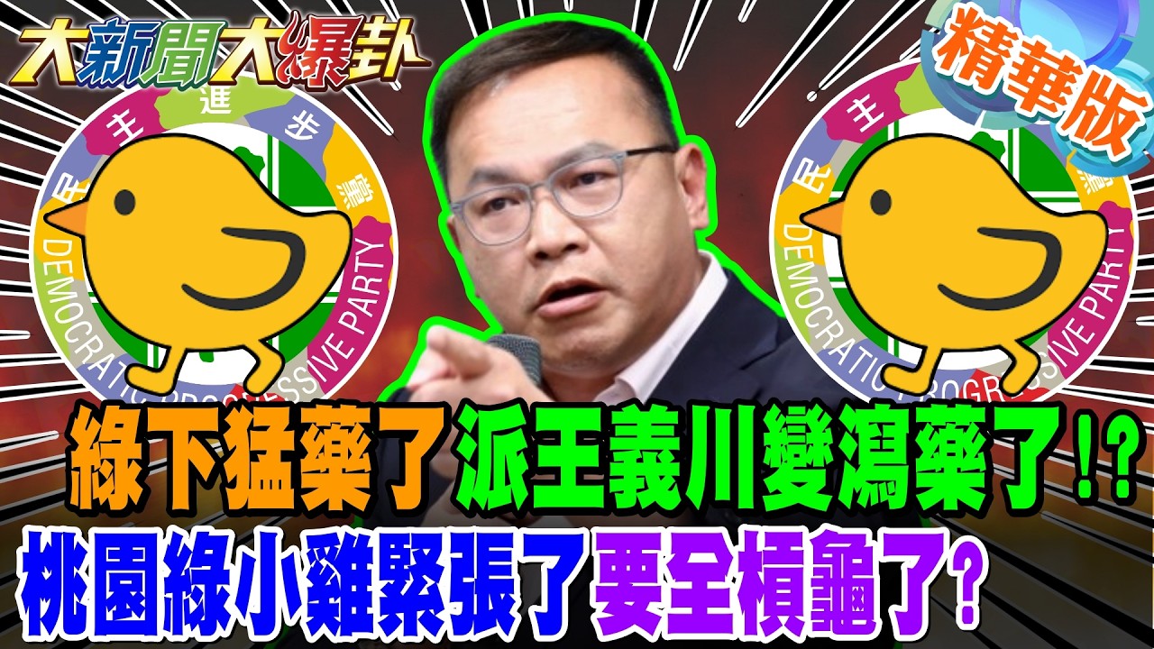 綠下猛藥了派王義川變瀉藥了!?桃園綠小雞緊張了要全槓龜了?【大新聞大爆卦】精華版3@大新聞大爆卦HotNewsTalk