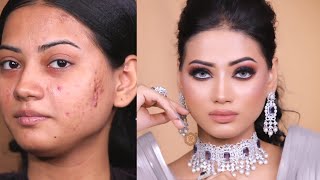 PIMPLE SKIN MAKEUP | Oily Skin Makeup Tutorial | Long Lasting Makeup |  @pkmakeupstudio